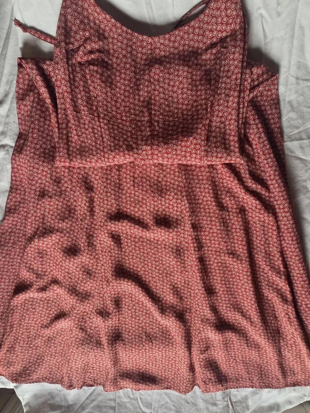 Vintage 90s Ann Taylor Made in USA 100% Rayon Geometric Maxi Slip Dress 10